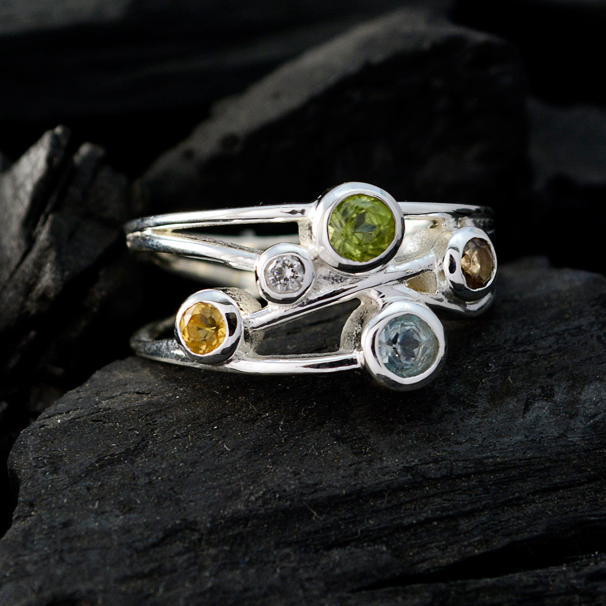 zazlle Modern multicolor Penta Ring