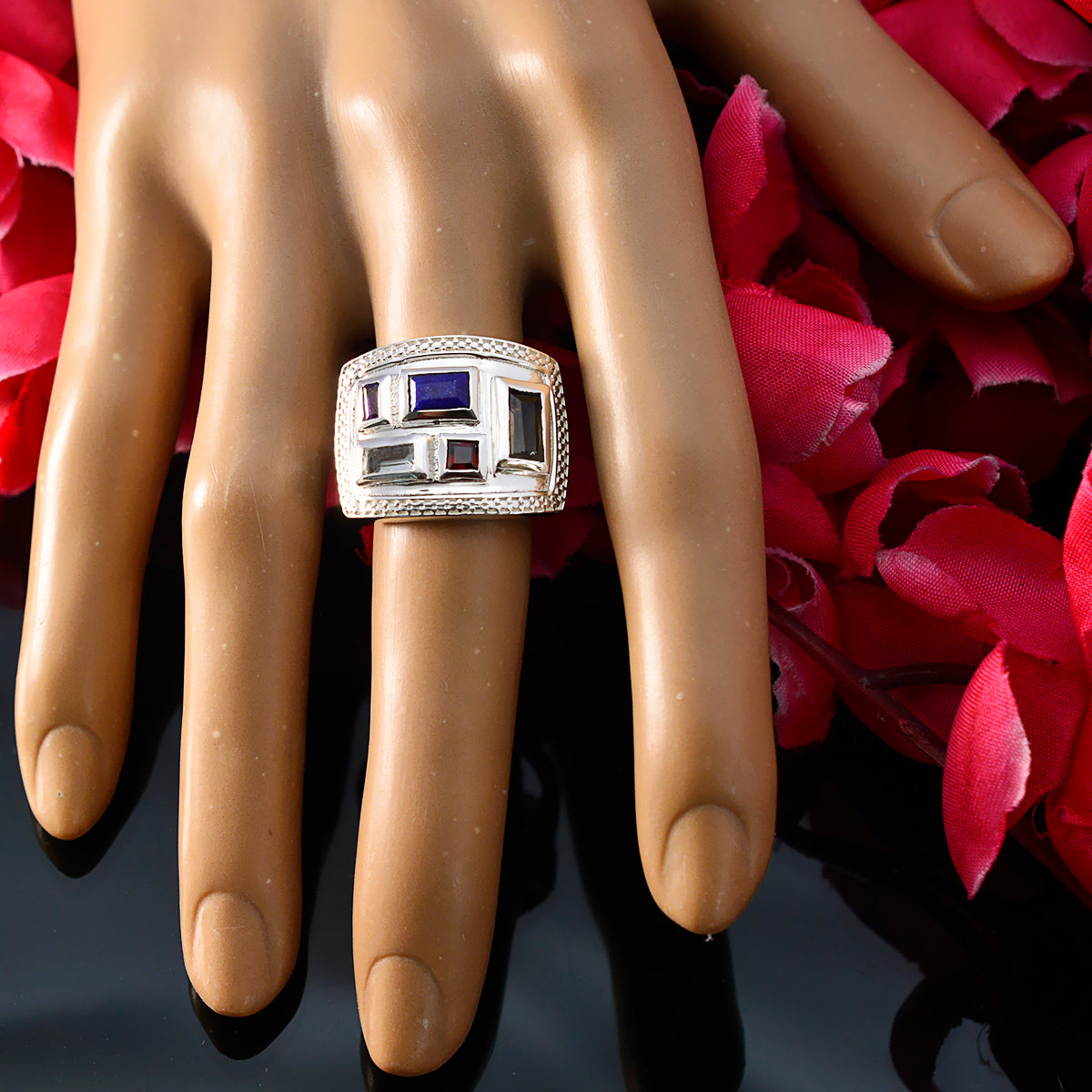 Ayesha Cocktail multicolor penta Ring