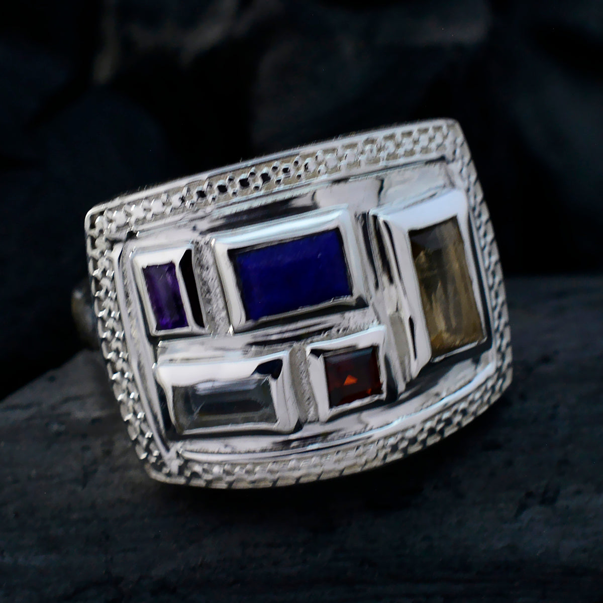 Ayesha Cocktail multicolor penta Ring