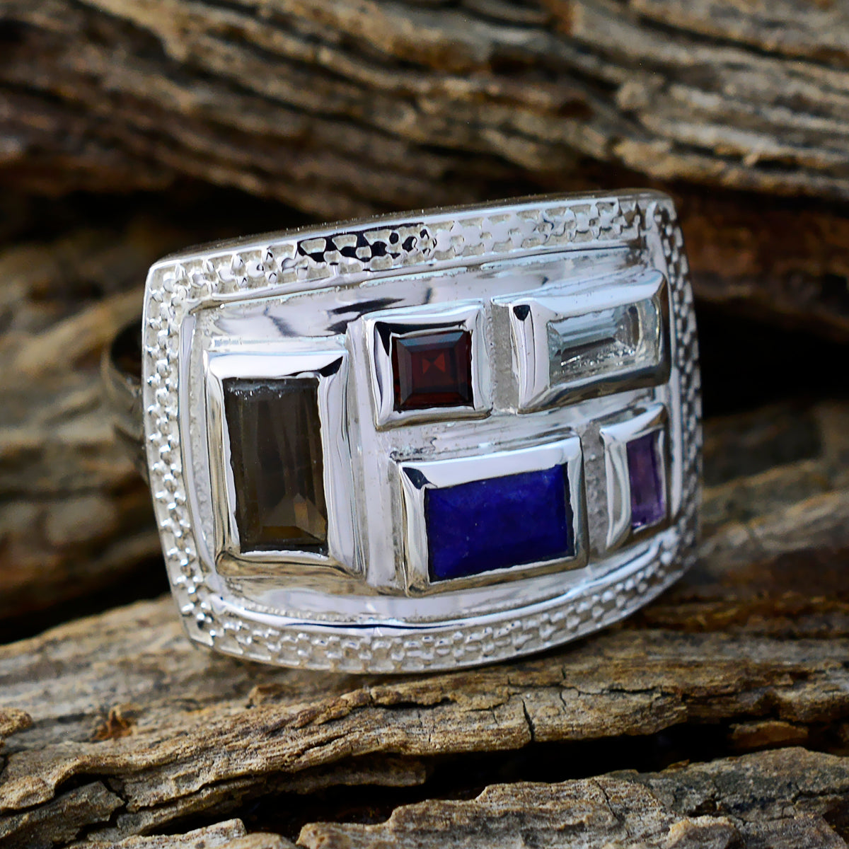 Ayesha Cocktail multicolor penta Ring