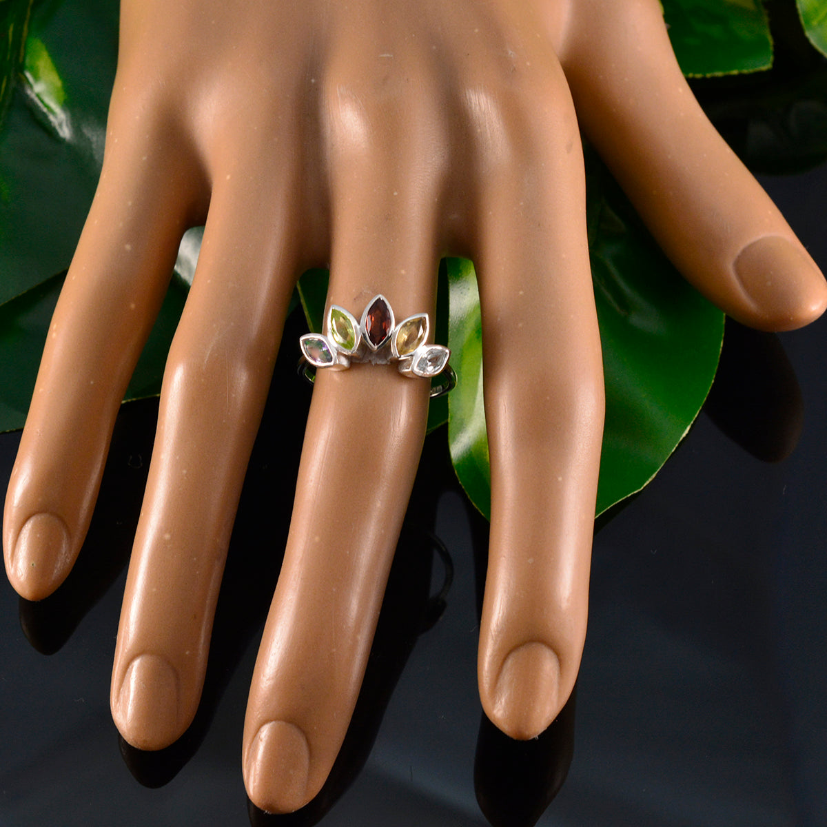 Ananya crown multicolor Penta Ring