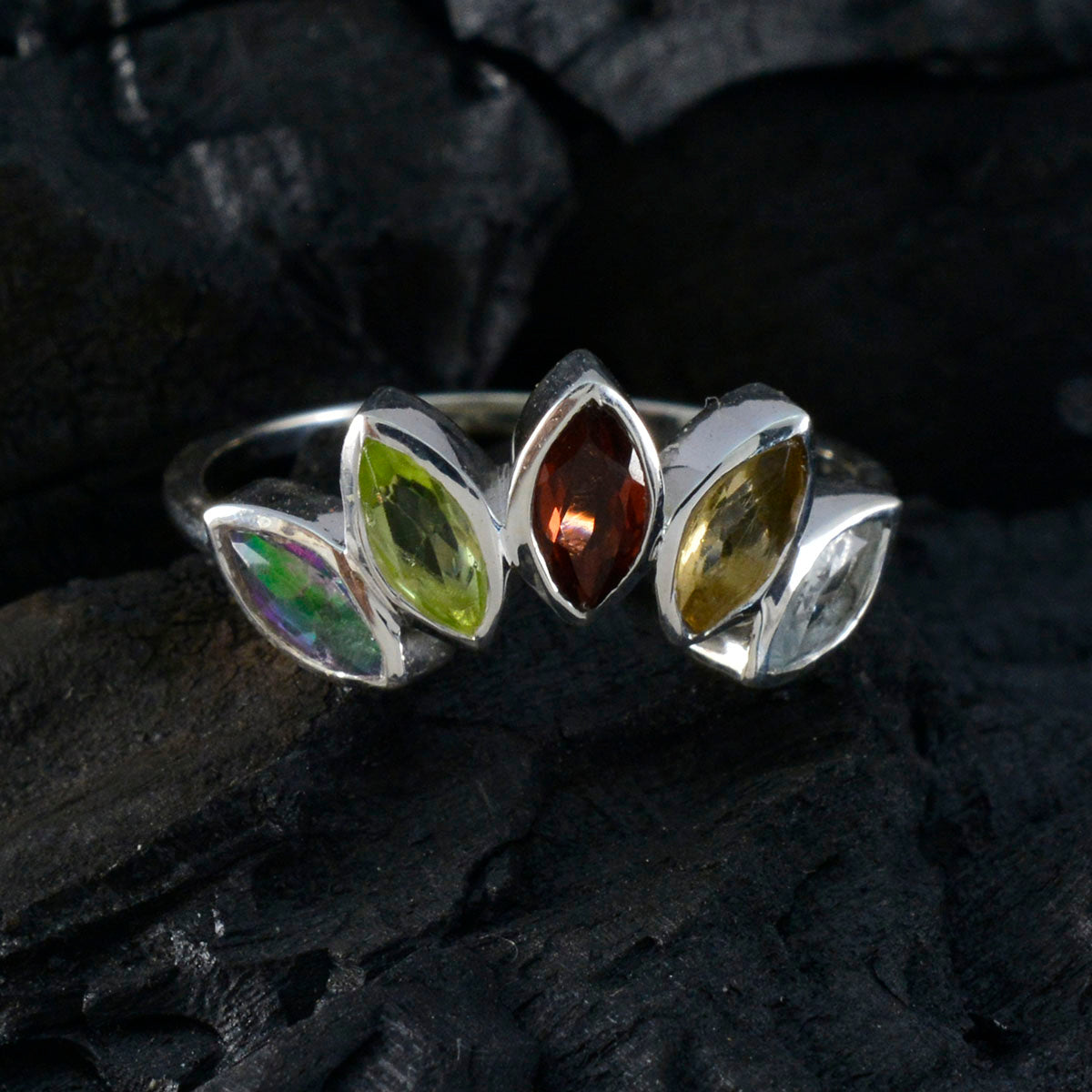 Ananya crown multicolor Penta Ring