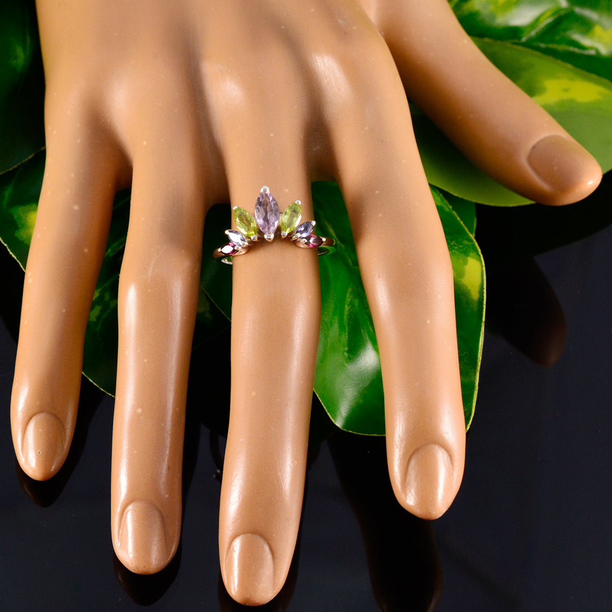 Elena crown multicolor Hepta Ring