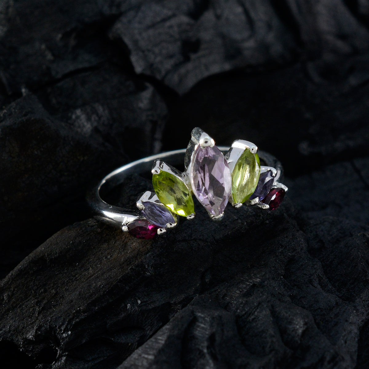 Elena crown multicolor Hepta Ring