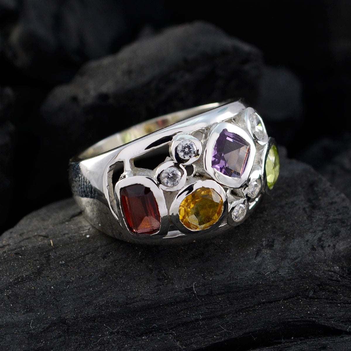 Isabella Abstract multicolor quarter Ring
