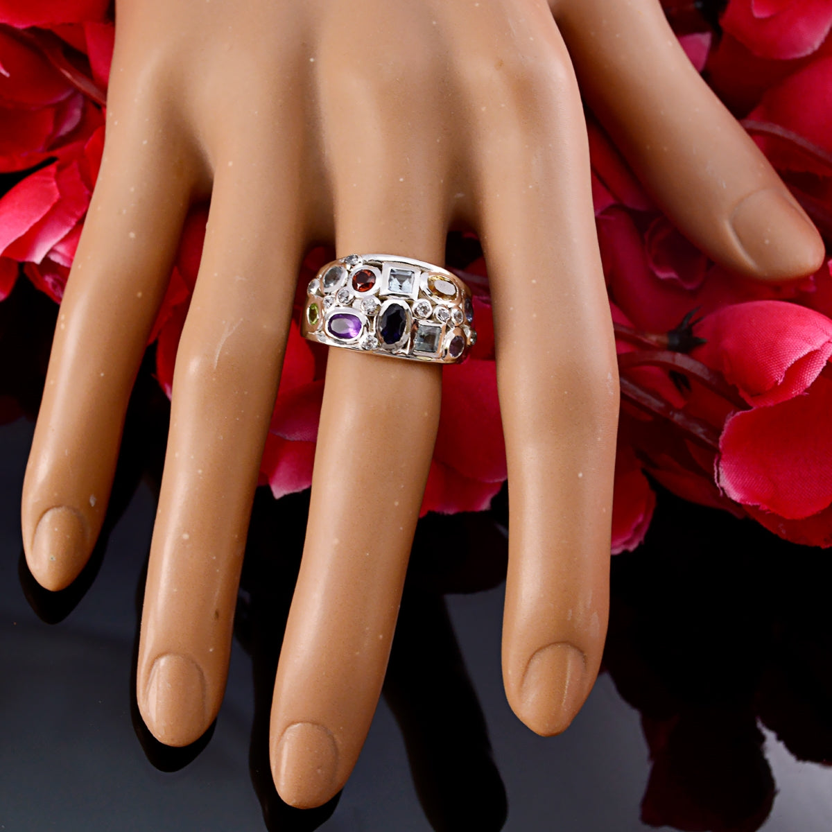 Ananya Contemporary multicolor multiple Ring