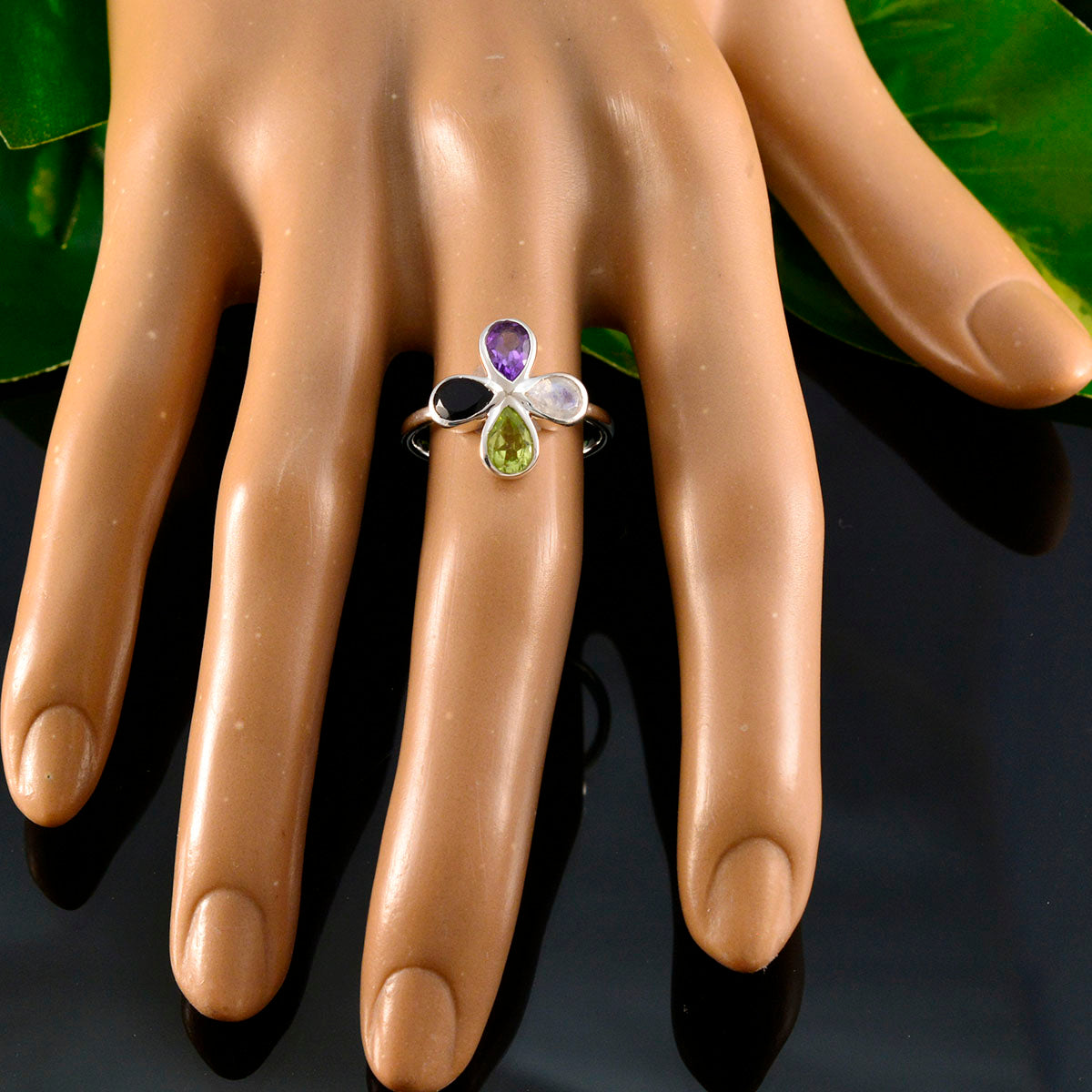 Kristine Floral multicolor quarter Ring