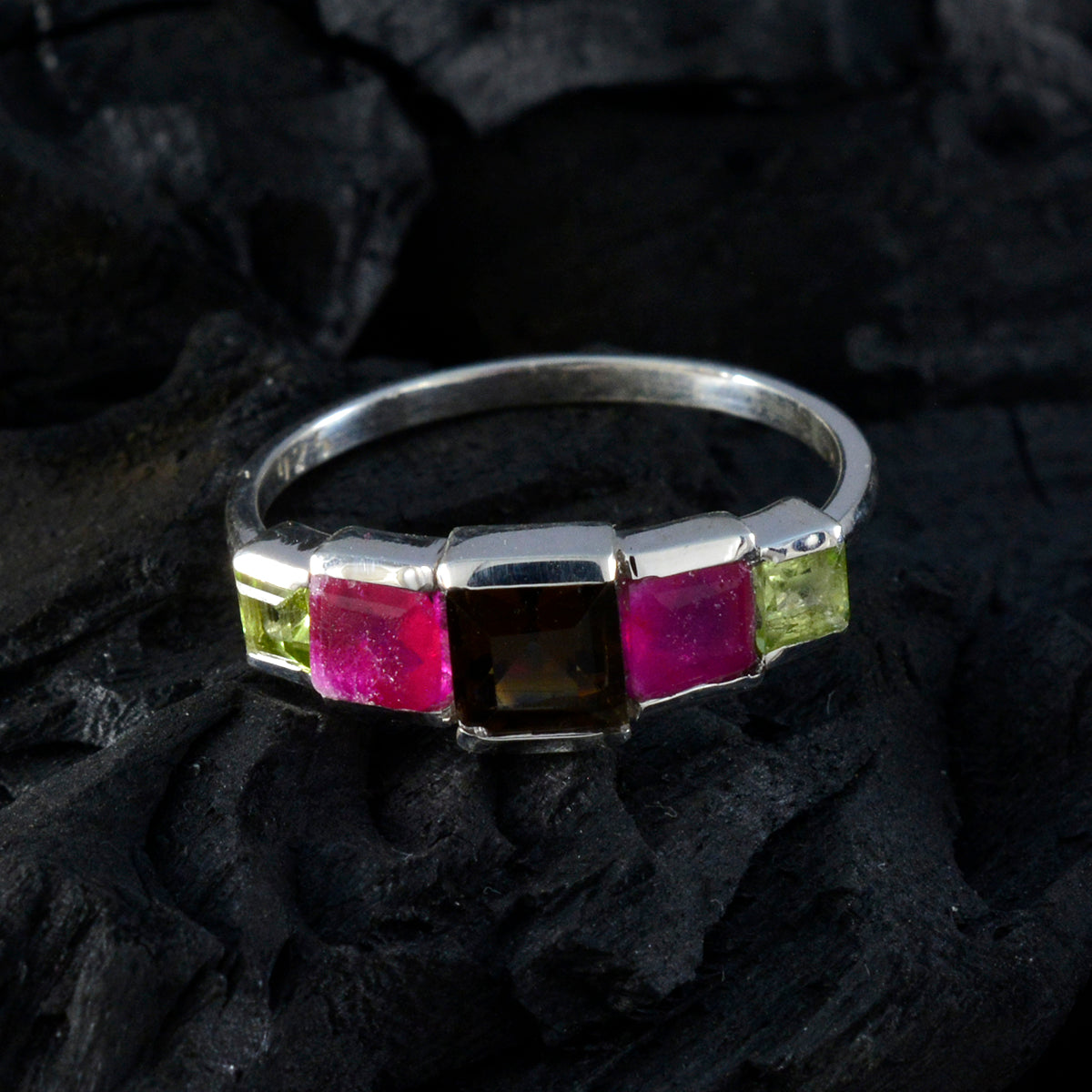 Aurora Abstract multicolor Penta Ring