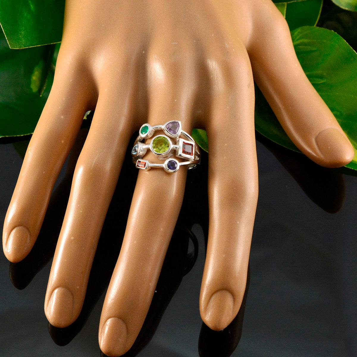 Andrea Abstract multicolor Hepta Ring