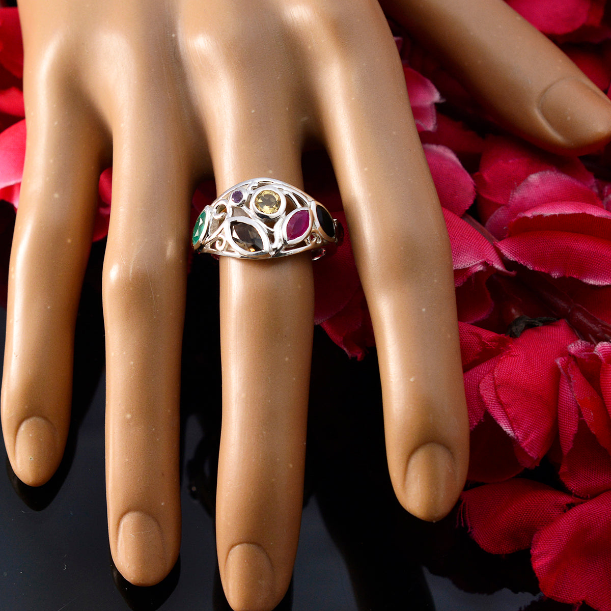 Audrey Cocktail multicolor multiple Ring