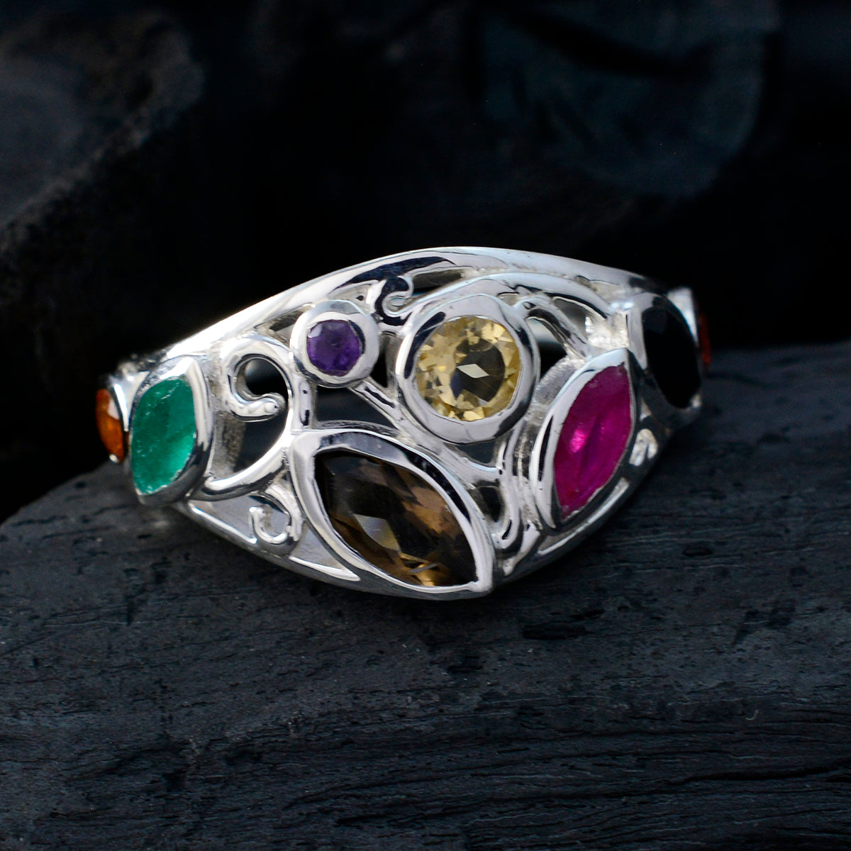 Audrey Cocktail multicolor multiple Ring