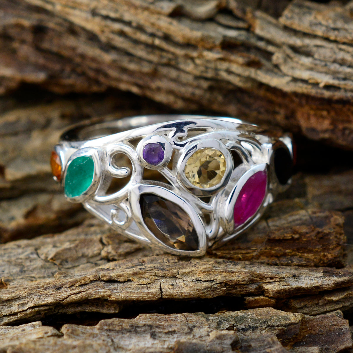 Audrey Cocktail multicolor multiple Ring