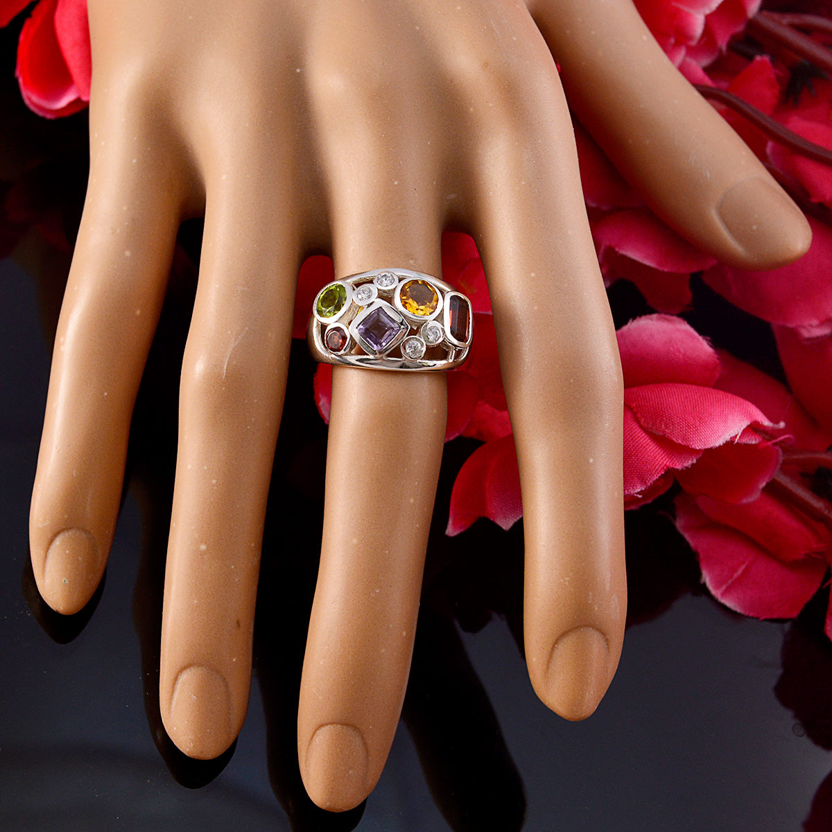 Putri Trendy multicolor quarter Ring