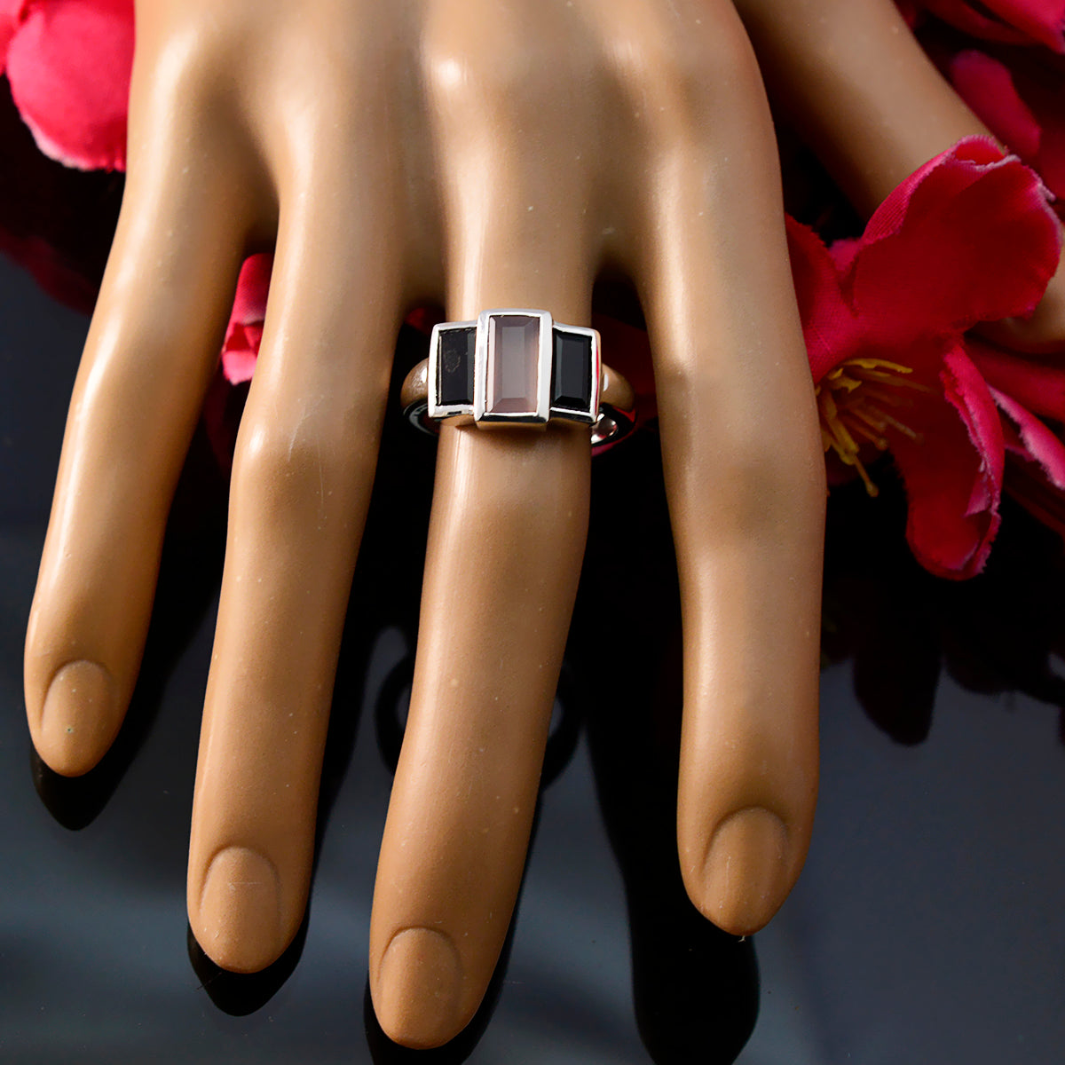 Riya Contemporary multicolor Trilogy Ring