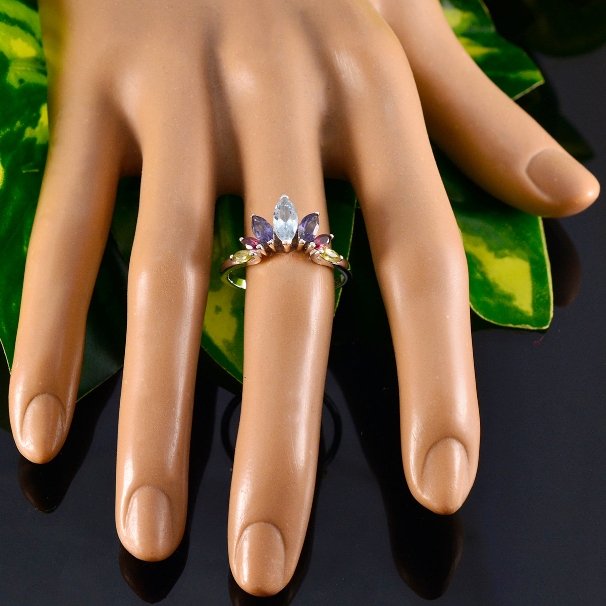 Ling crown multicolor Hepta Ring