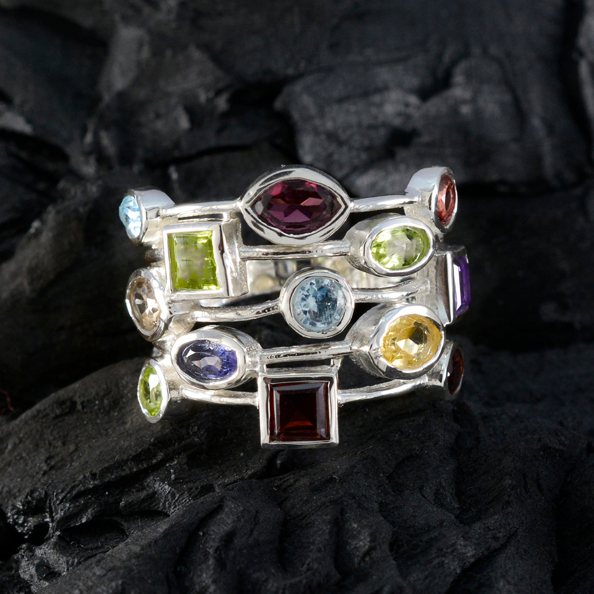 Greta Cocktail multicolor multiple Ring