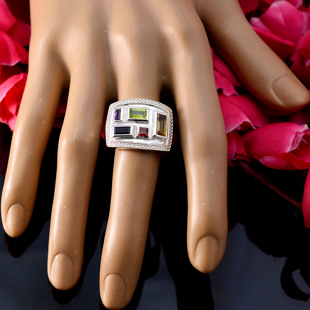 Dewi Cocktail multicolor penta Ring
