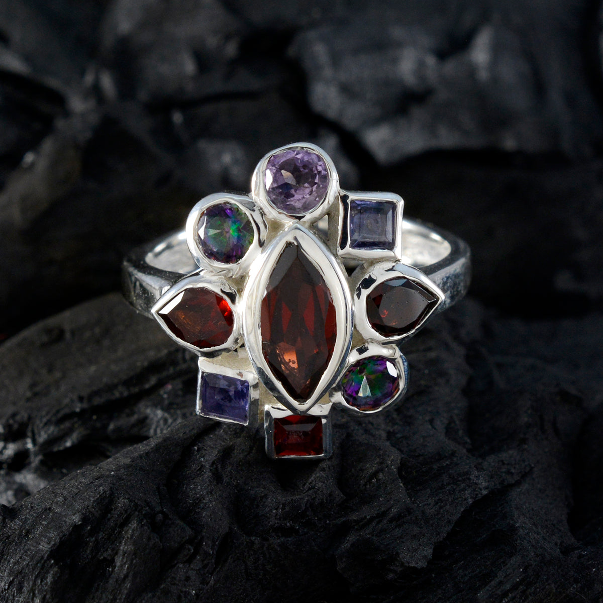 Angel Cocktail multicolor navratna Ring
