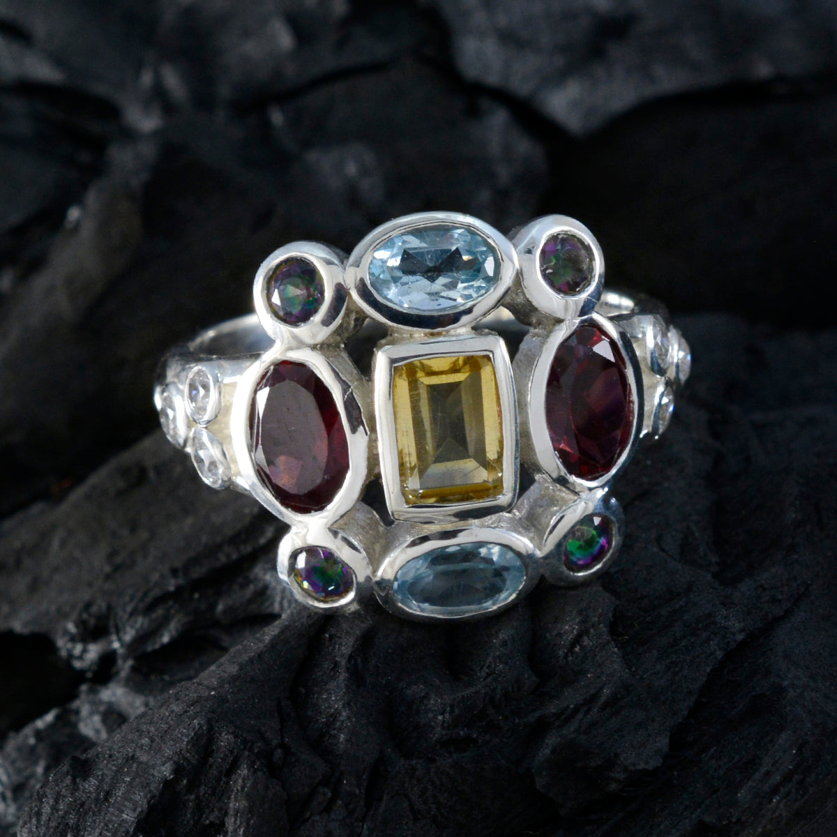 Maria Cocktail multicolor Navratna Ring