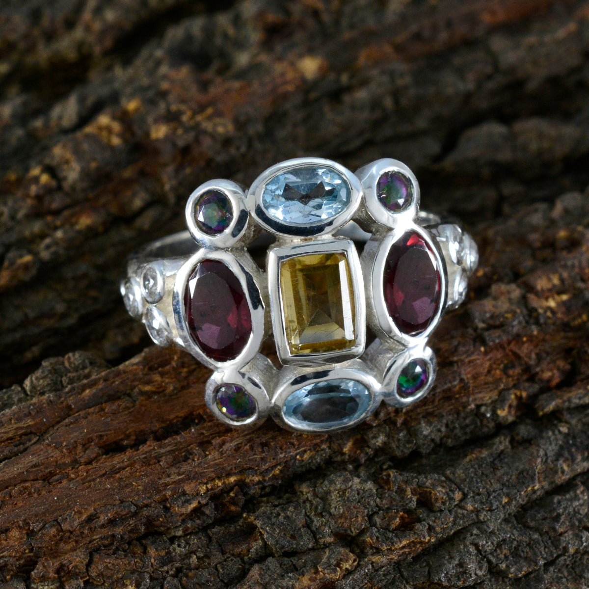 Maria Cocktail multicolor Navratna Ring