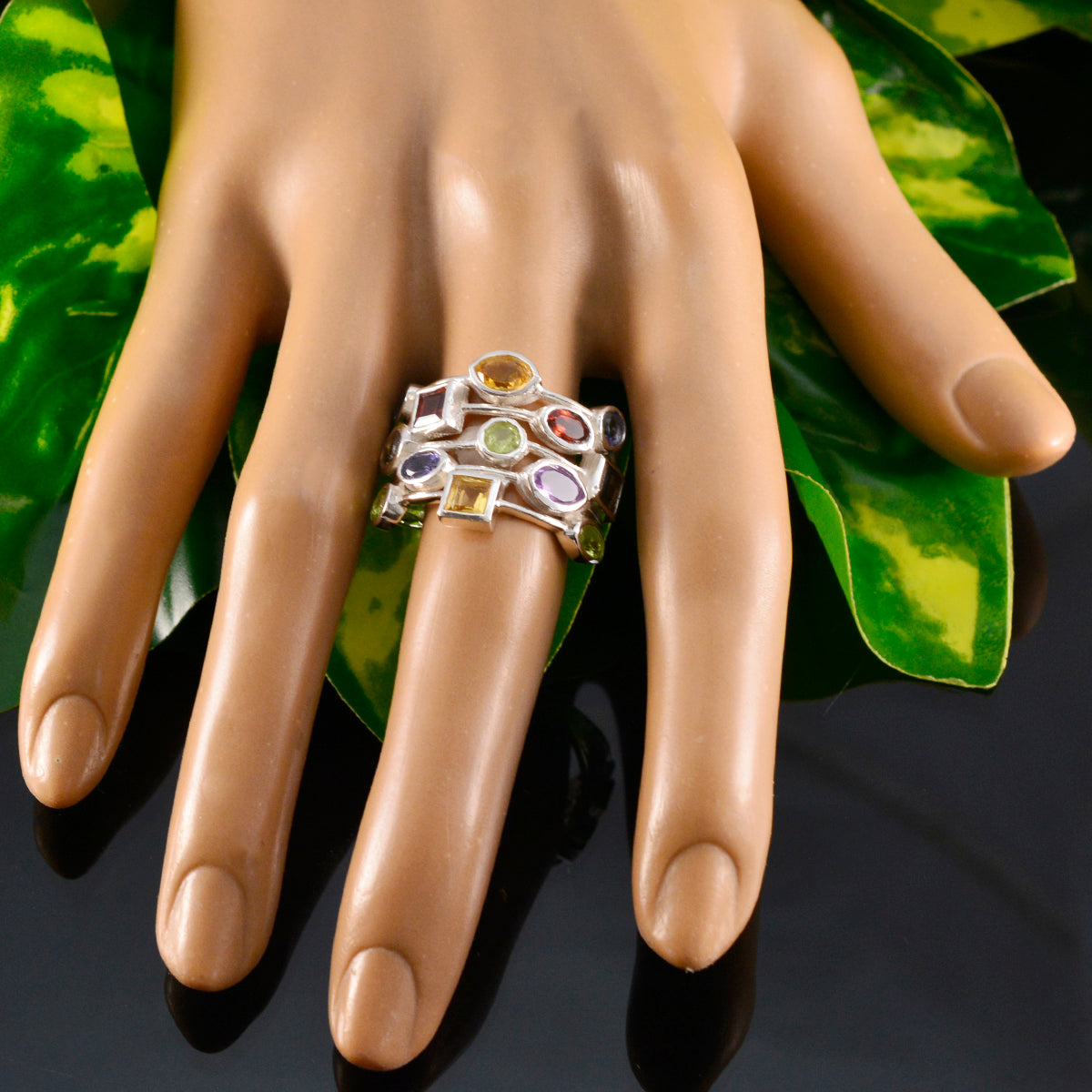 Ananya Cocktail multicolor multiple Ring