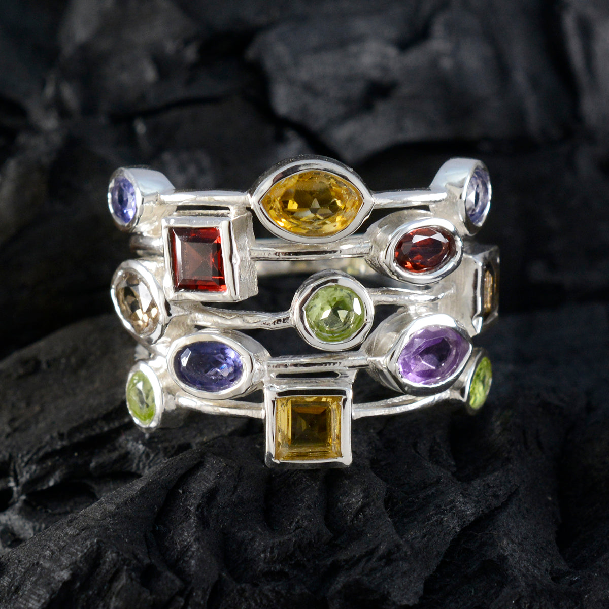 Ananya Cocktail multicolor multiple Ring