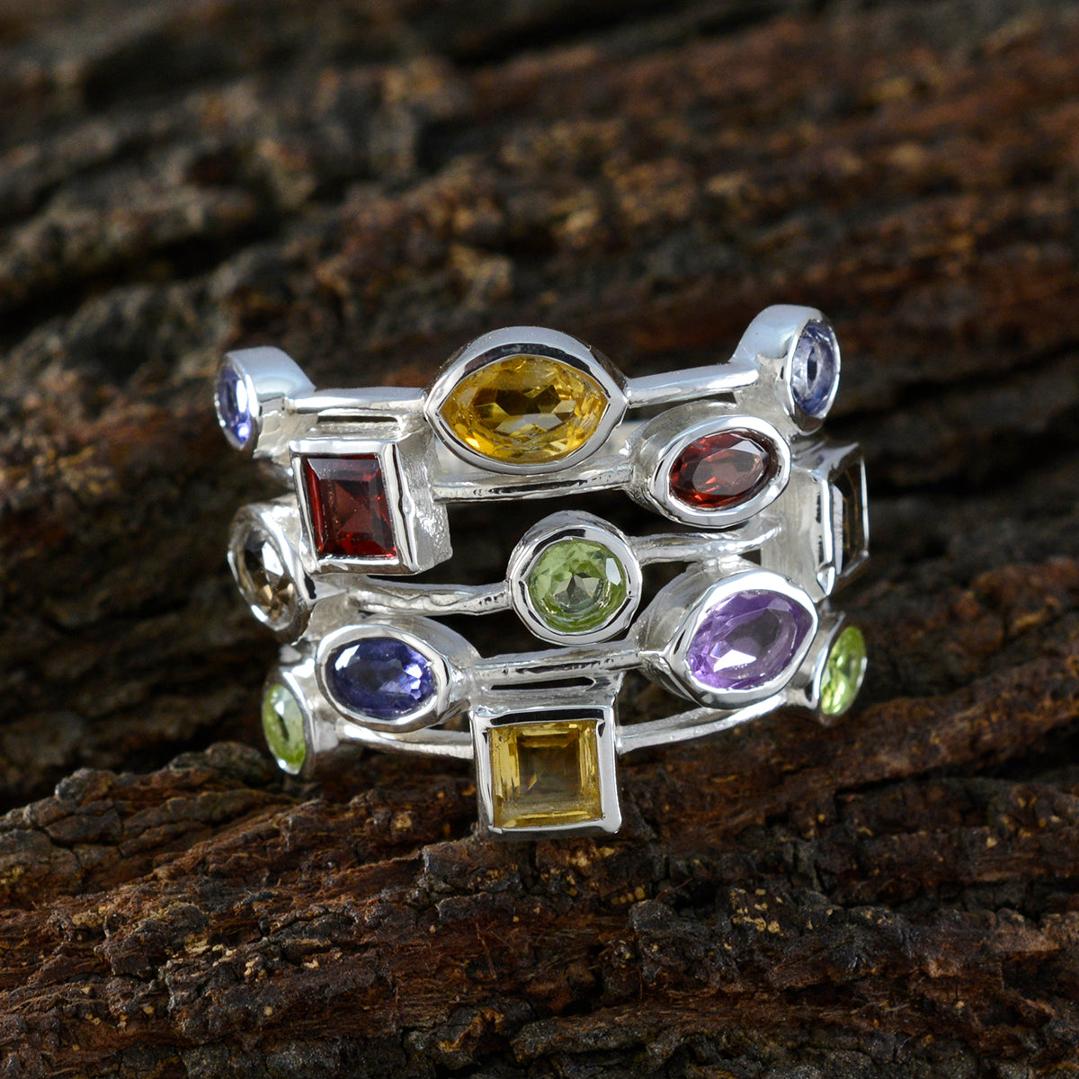 Ananya Cocktail multicolor multiple Ring