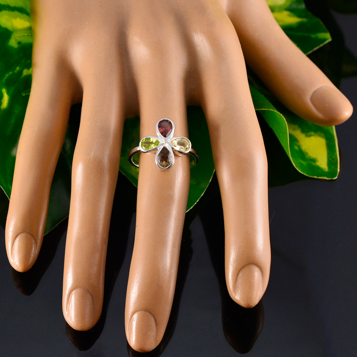 Emi Floral multicolor quarter Ring