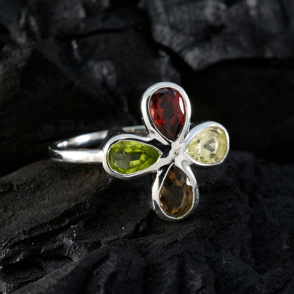 Emi Floral multicolor quarter Ring