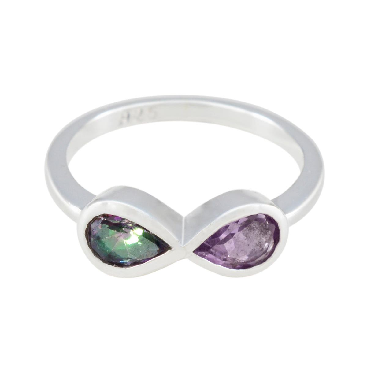 Ji-eun Abstract multicolor Toi et Moi Ring Multi Stone Multicolor