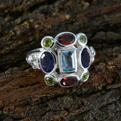 Grace Cocktail multicolor Navratna Ring