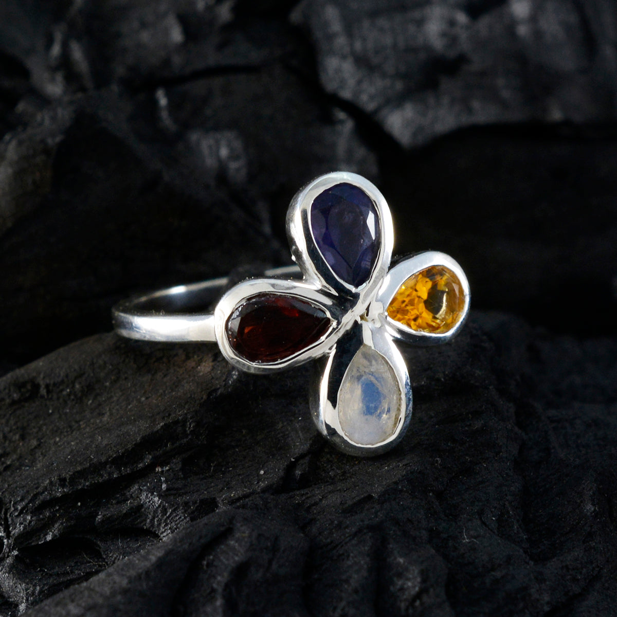 Olivia Floral multicolor quarter Ring