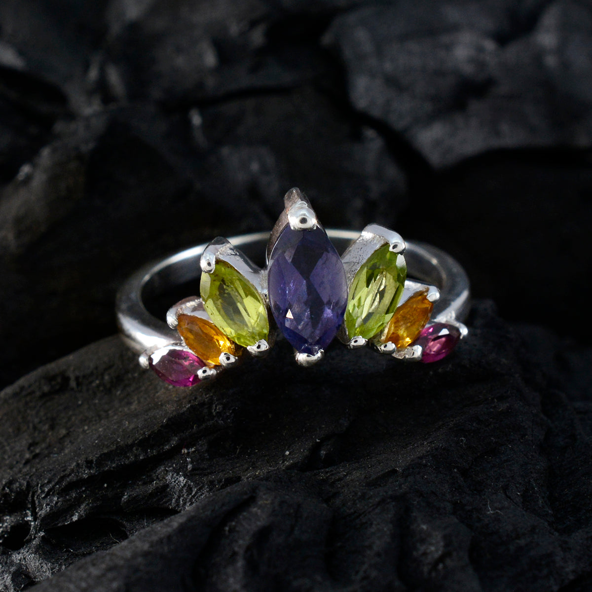 Min-seo crown multicolor Hepta Ring