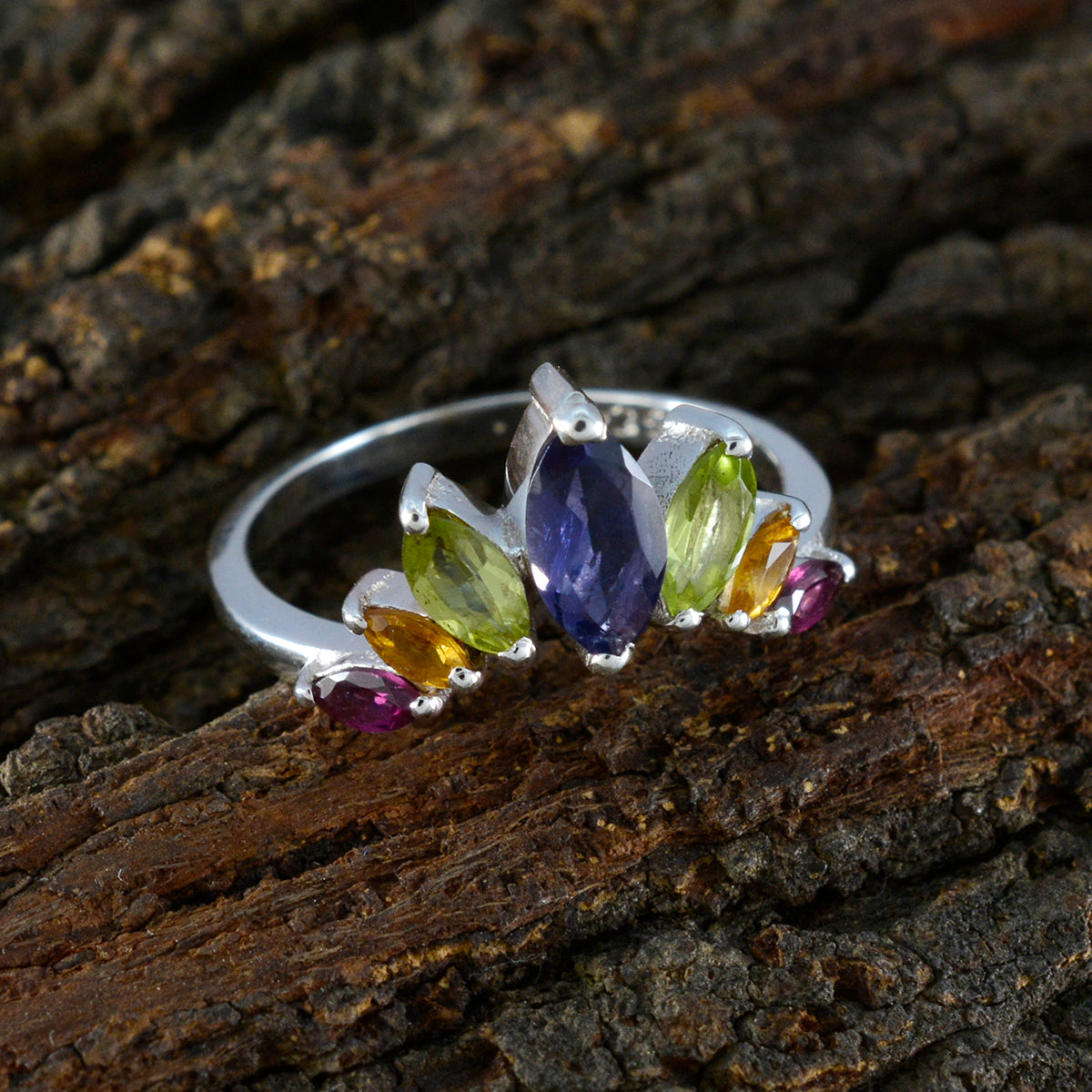Min-seo crown multicolor Hepta Ring