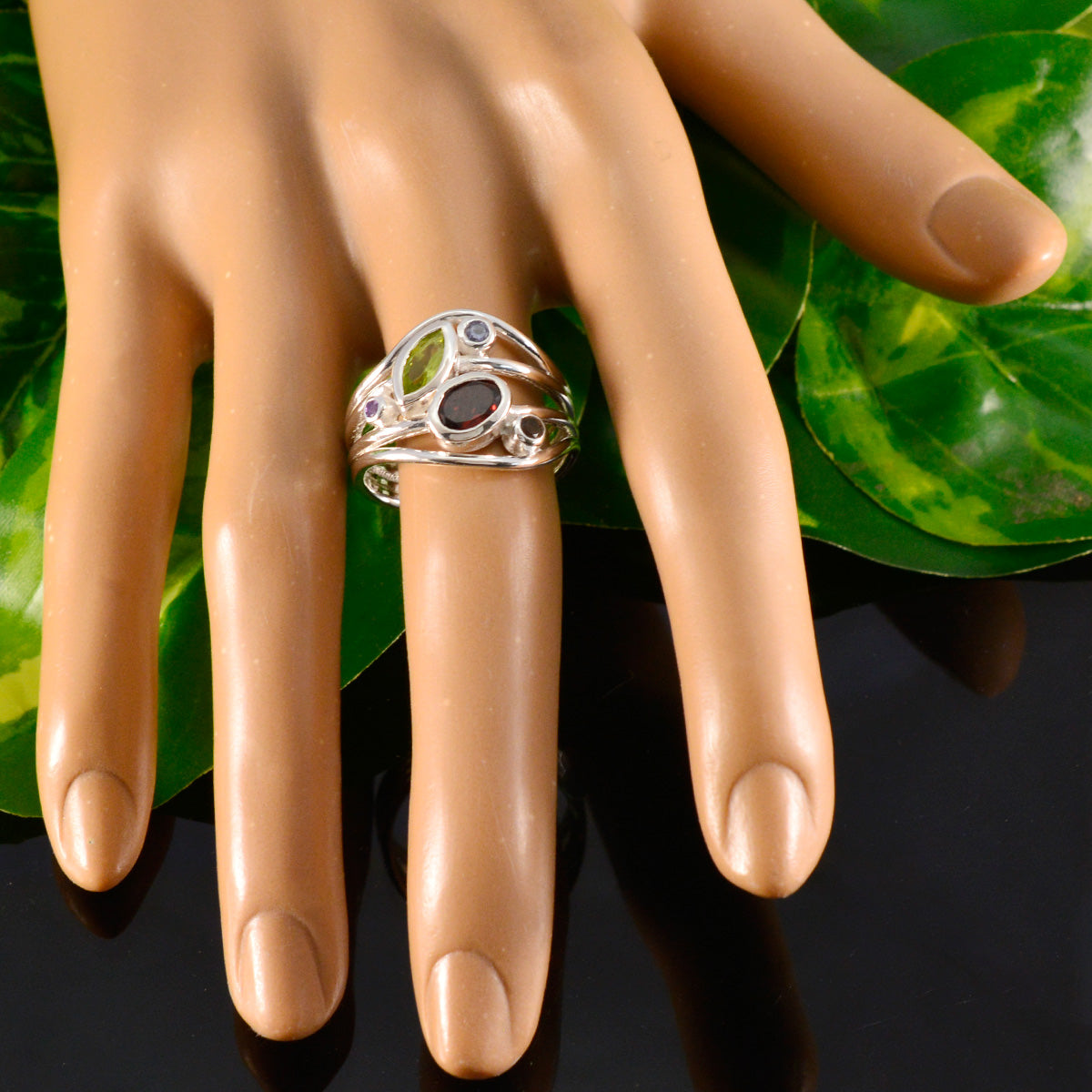 Meera Contemporary multicolor Penta Ring