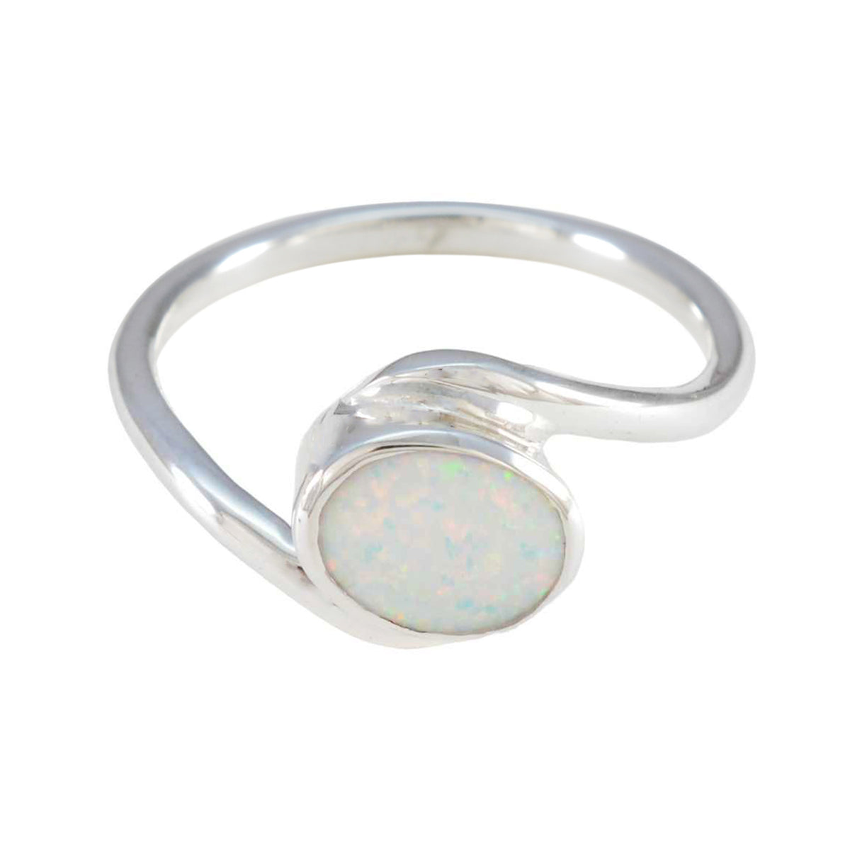 Ananya Trendy White Solitaire Ring Created Opal White