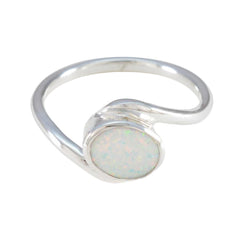 Ananya Trendy White Solitaire Ring Created Opal White