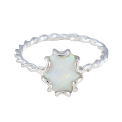 Evelyn Twist White Solitaire Ring Created Opal White
