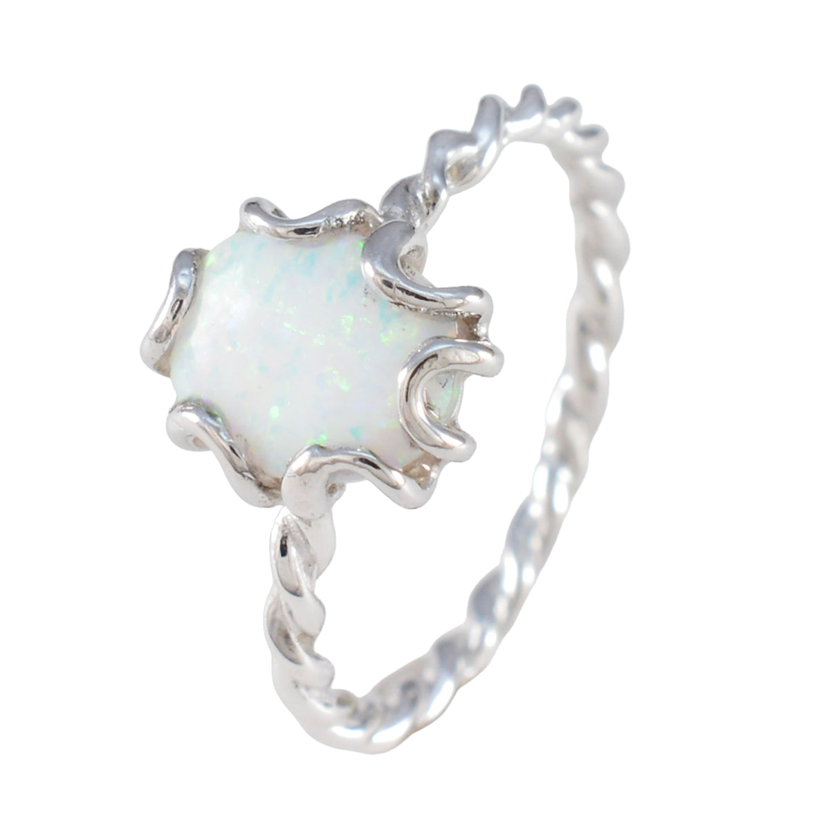 Evelyn Twist White Solitaire Ring