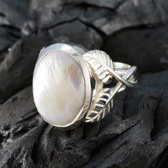 Maya Leafy White Solitaire Ring
