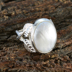 Maya Leafy White Solitaire Ring