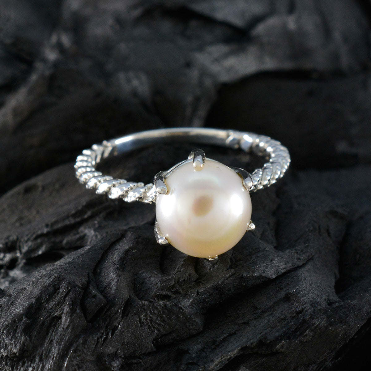 Emily Twist White Solitaire Ring