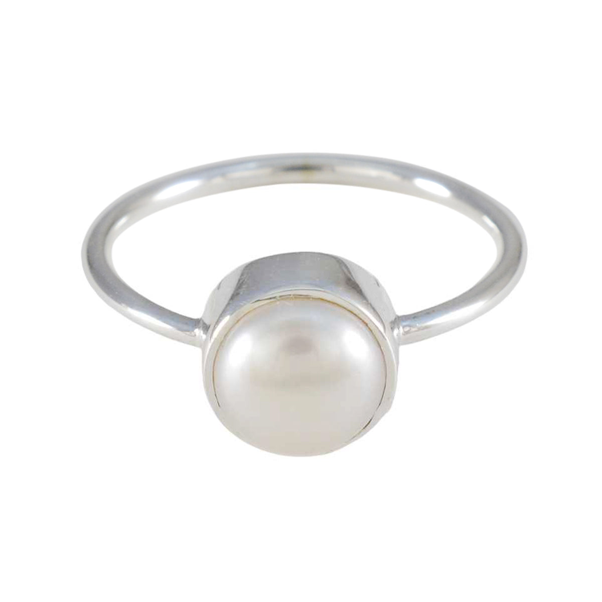 Chen Abstract White Solitaire Ring Pearl White