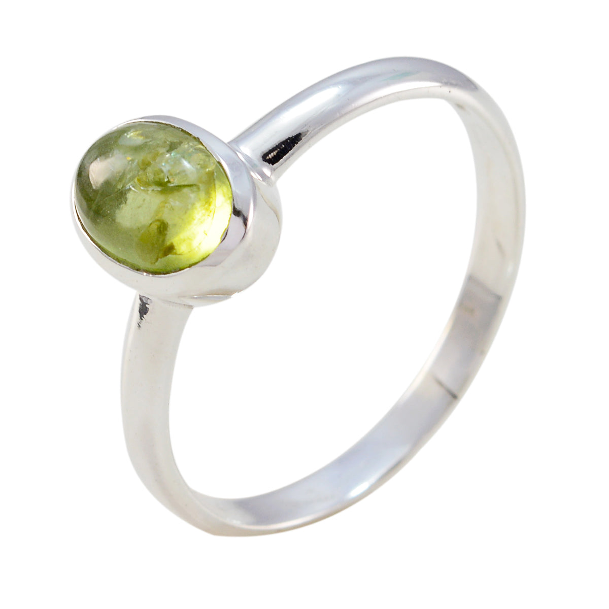 Charlotte Feminine Green Solitaire Ring Peridot Green