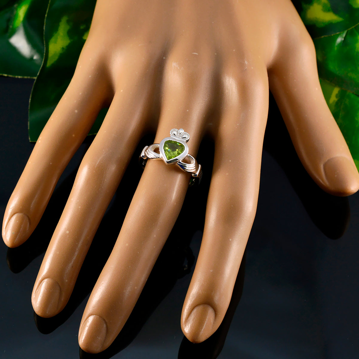 Skylar wedding Green Solitaire Ring