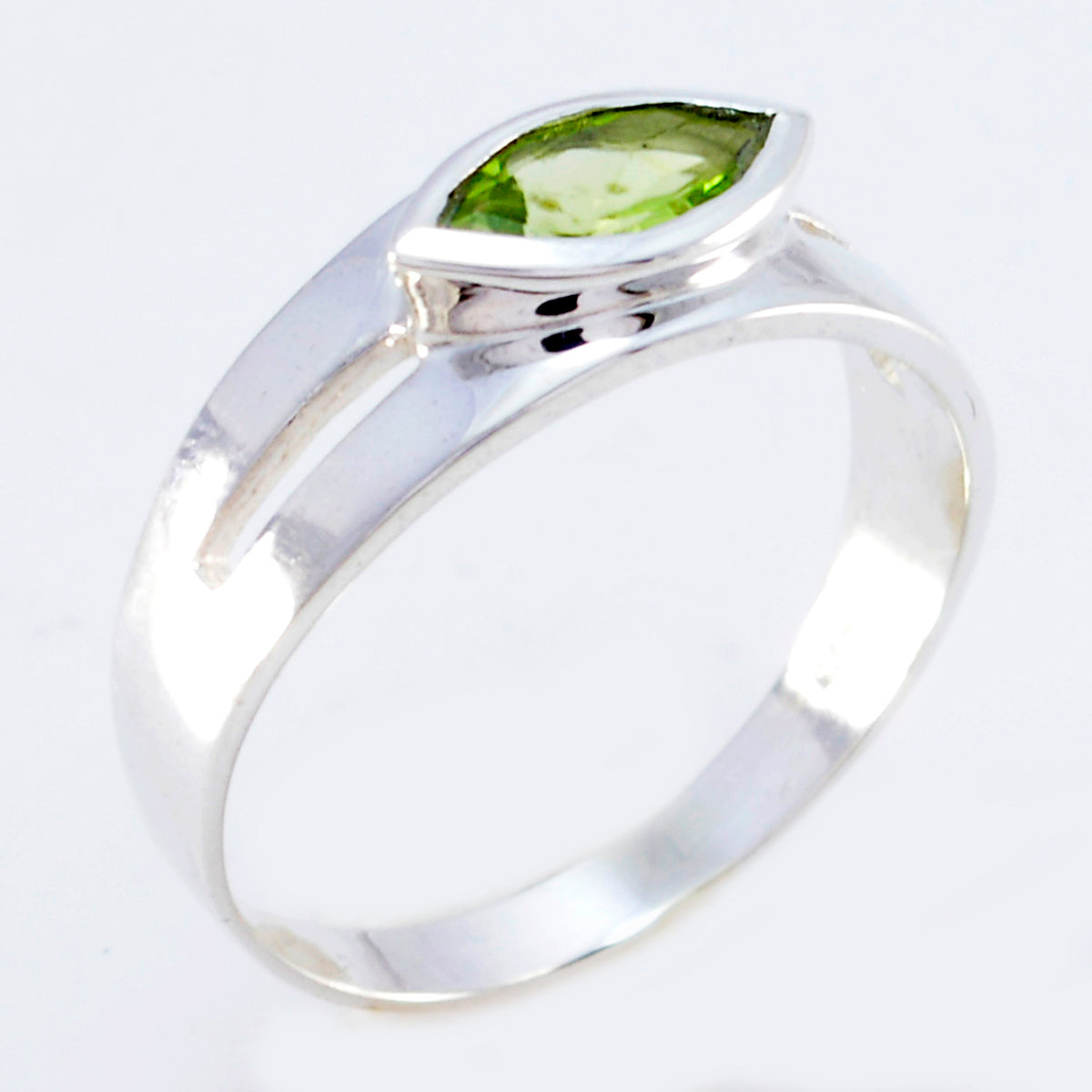 Antonia Modern Green Solitaire Ring