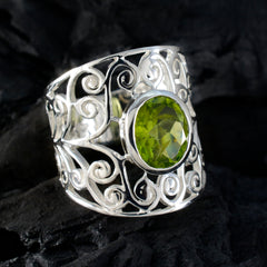 Luna Filigree Green Solitaire Ring
