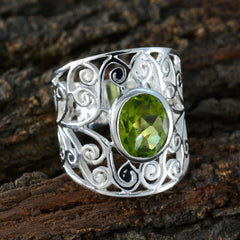 Luna Filigree Green Solitaire Ring