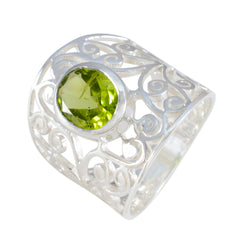 Luna Filigree Green Solitaire Ring