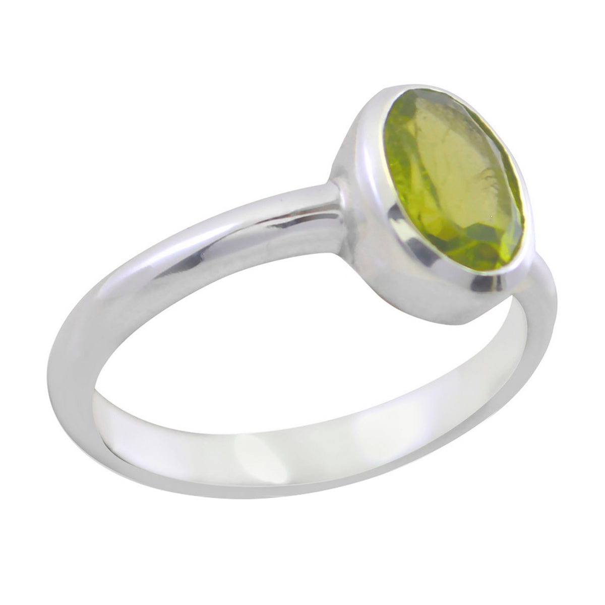 Liyana Sophisticated Green Solitaire Ring Peridot Green